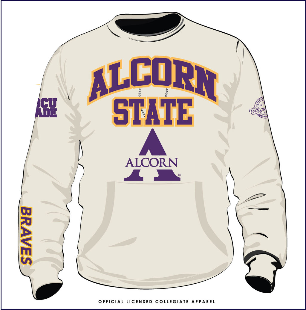 Alcorn State University Braves ASU NCAA College Alumni Hoodie Sweatshirt (XL)  White at  Men's Clothing store