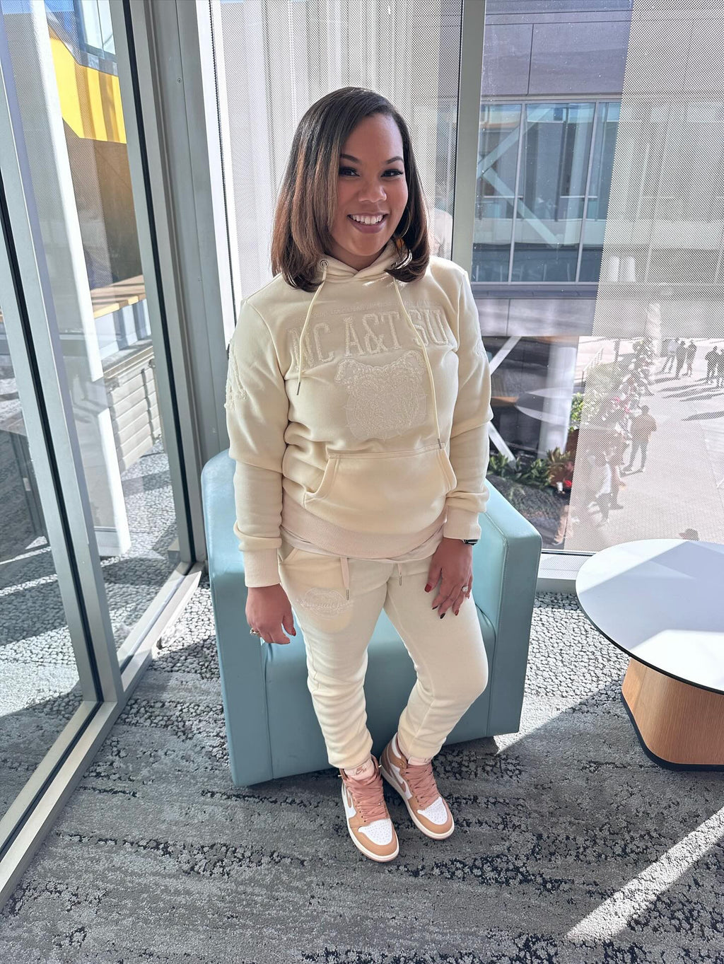 NC A&T SU | CREAM Chenille Hoodie / Jogger / GOAT Shorts