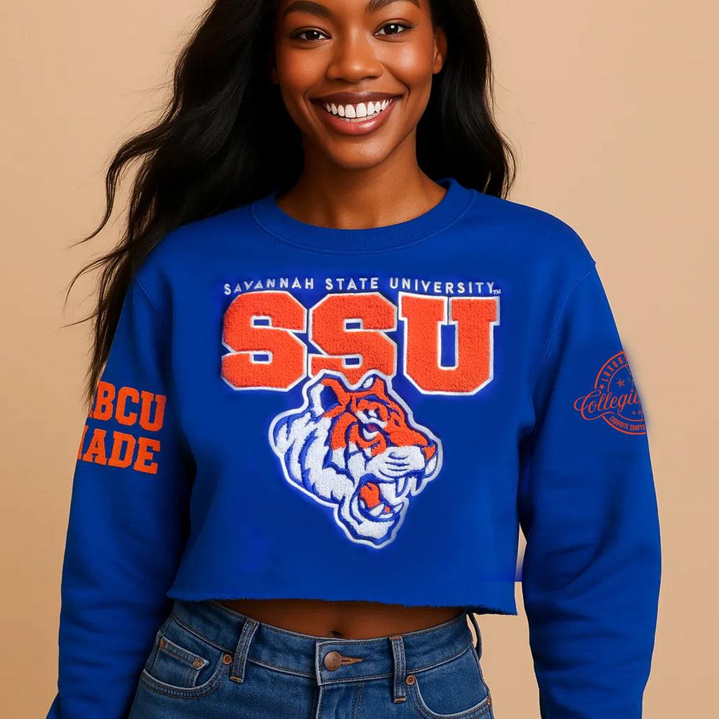 Savannah State | SSU Chenille Vintage Crop (** – collegiateluxe