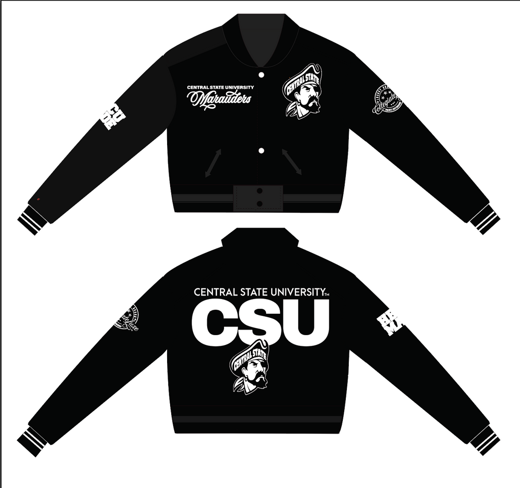 Pre Order ( Ship Oct 1st ) Central State | Black ICE SATIN Jacket