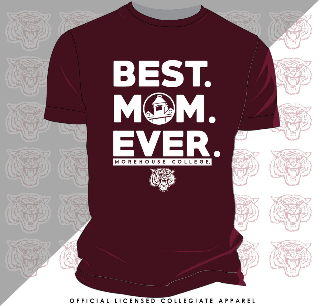 MOREHOUSE BEST "MOM" EVER Maroon Unisex Tees (z) collegiateluxe