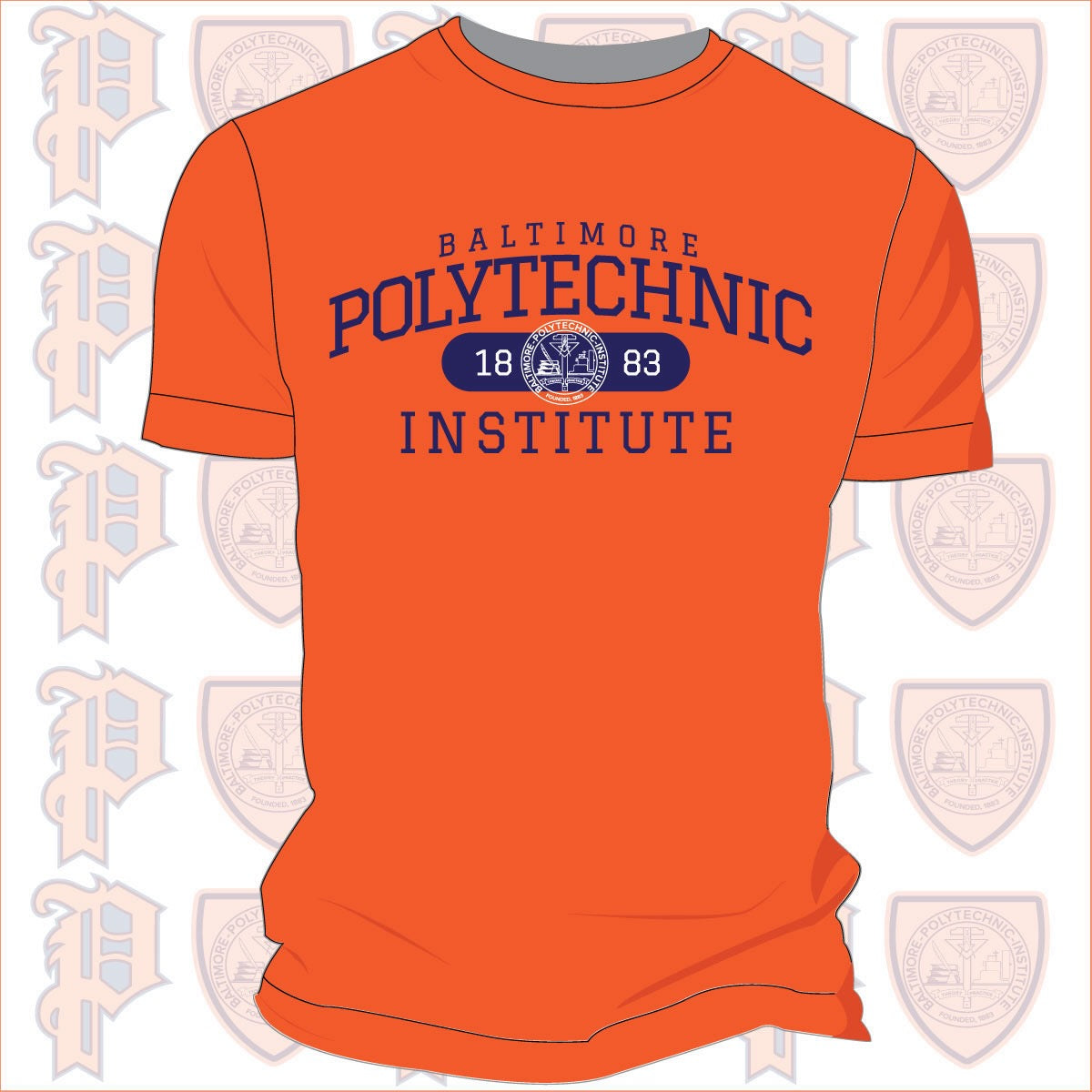 Baltimore Polytechnic Institute | 1883 POLY ARCH Orange Unisex Tees (**)