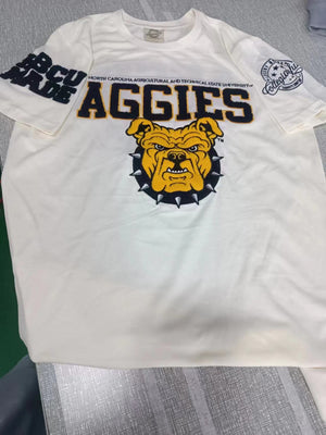 Pre Order (Sept 20th) NC A&T SU | AGGIES CREAM Chenille Unisex Tees (a**