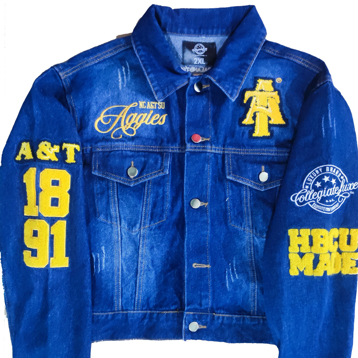 NC A&T SU | CROP Wash Dark Navy Trucker Denim (L**
