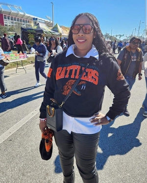 FAMU | BLACK Chenille Crop Sweatshirt (a**