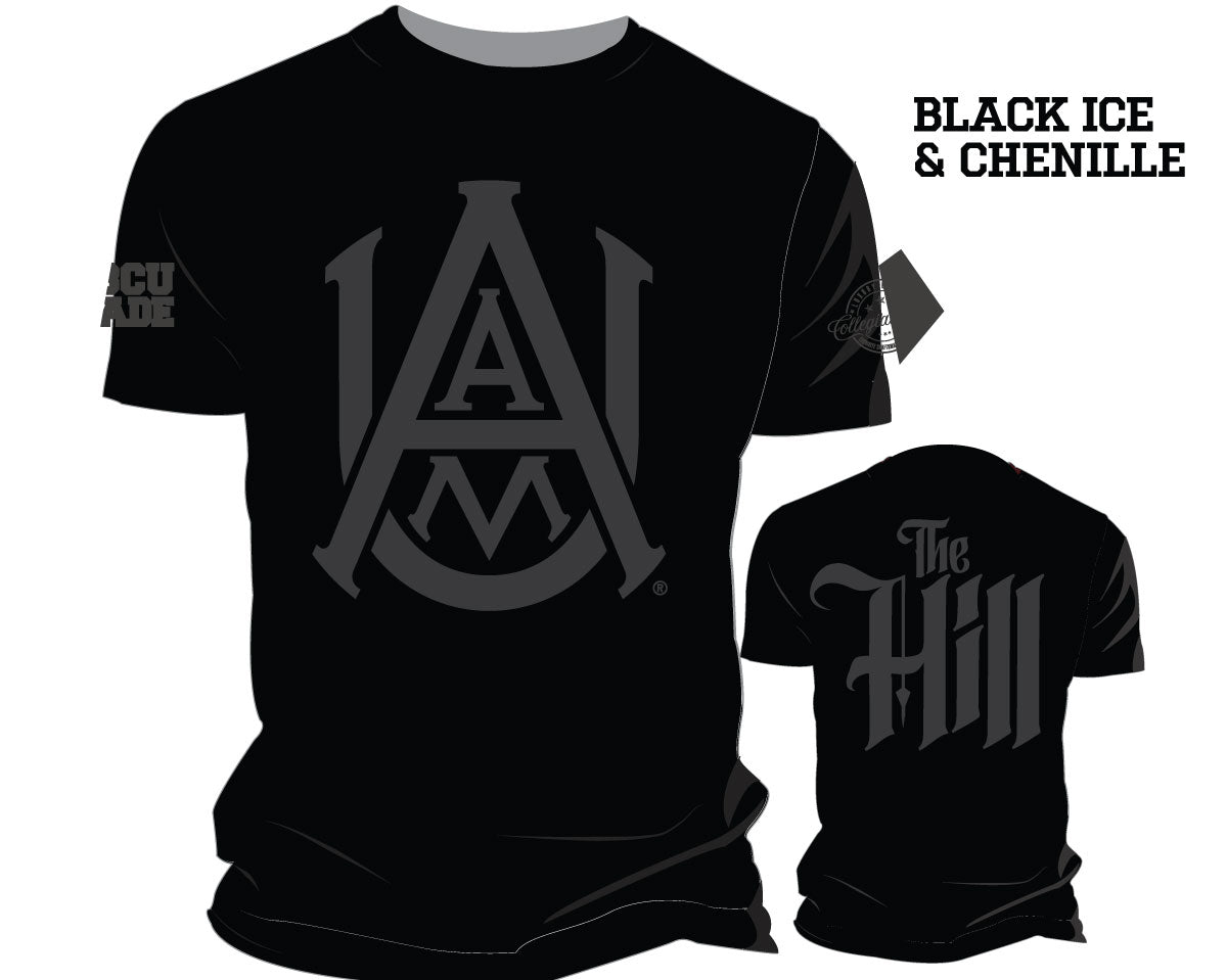 Alabama A&M | Black ICE Chenille & Rhinestone Tees (**