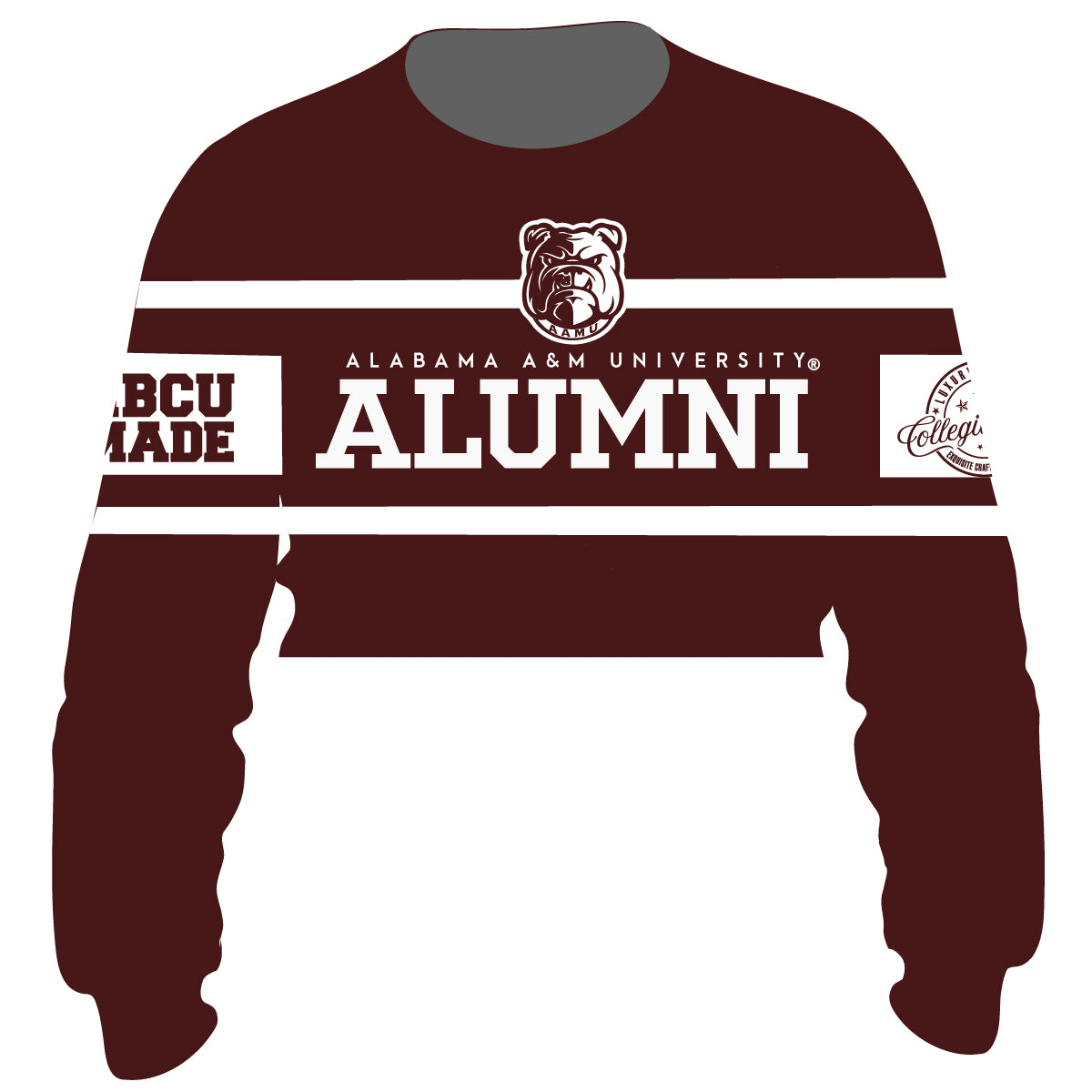 Pre Order ( Ship Sept 15)  Alabama A&M |  Chenille ALUMNI Raw Edge Crop  (a**