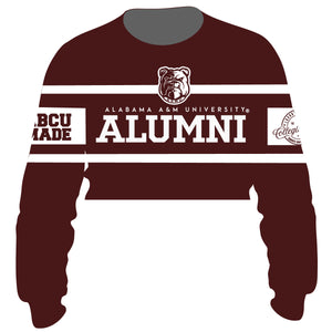 Pre Order ( Ship Sept 15)  Alabama A&M |  Chenille ALUMNI Raw Edge Crop  (a**