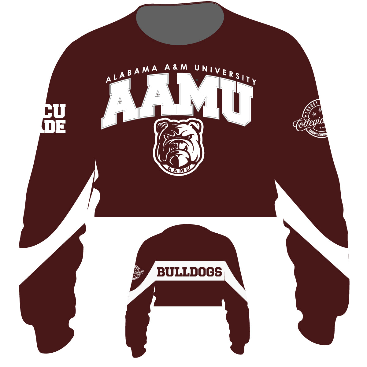 Pre Order ( Ship Sept 15)  Alabama A&M |  Chenille Flex Raw Edge Crop  (a**