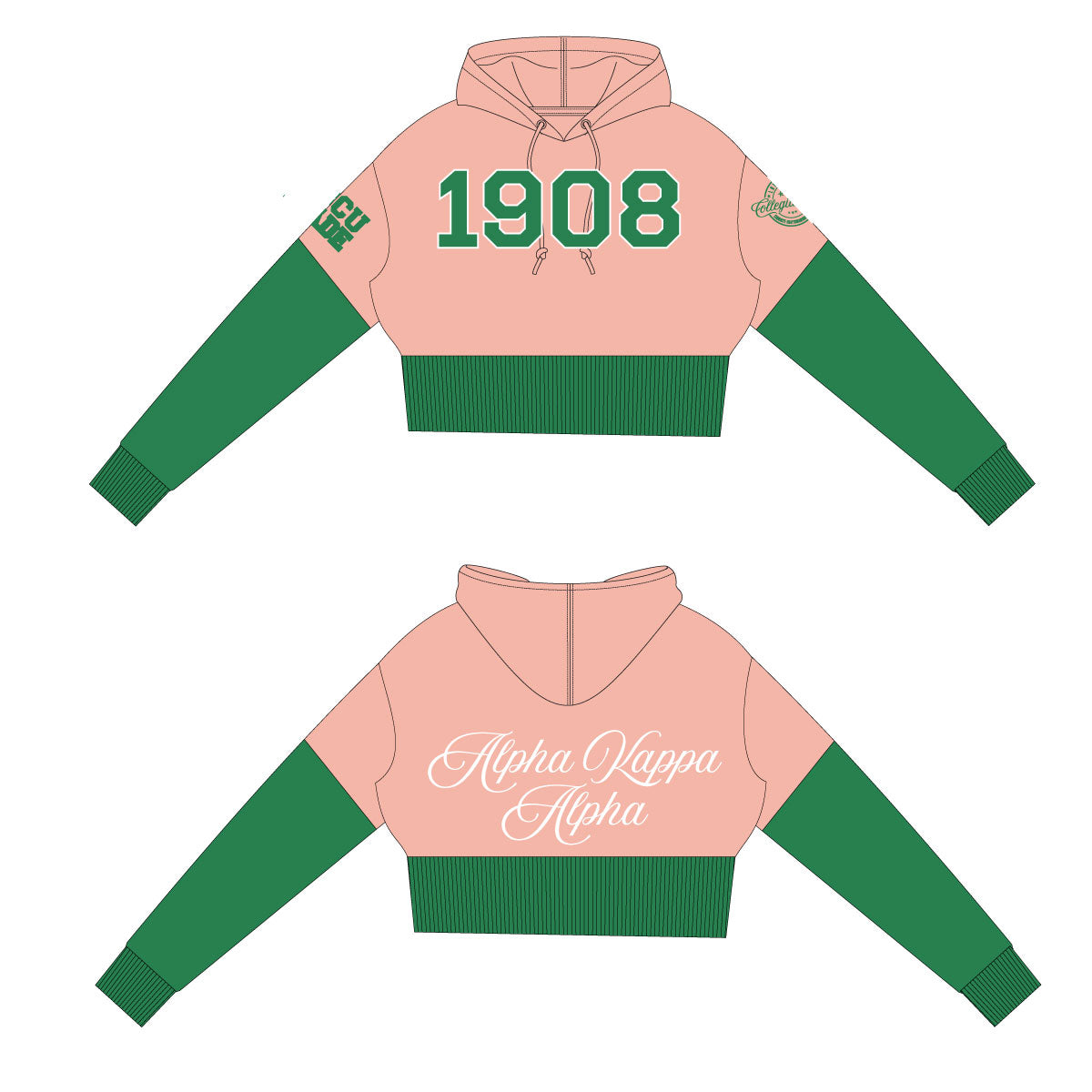 HOPE & LUCK きょうか Pre Order (Ship Feb 1st ) AKA | High CROP Pink & Green (HBCU MADE