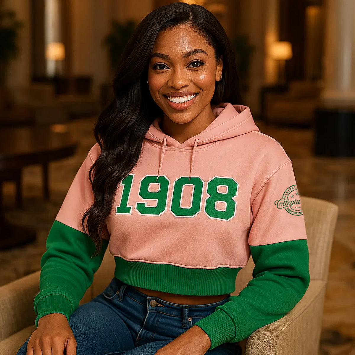 Pre Order (Ship Dec 1) AKA | High CROP Pink & Green CHENILLE