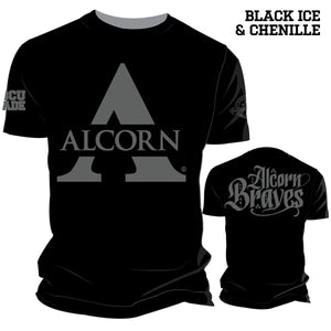 Pre Order ( Ship Sept 15)  ALCORN STATE | Chenille BLACK ICE Tees (a**