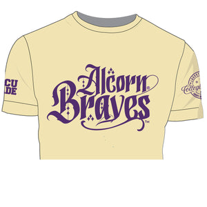 Pre Order ( Ship Sept 15)  ALCORN STATE | Chenille Cream CROP Tees (a**