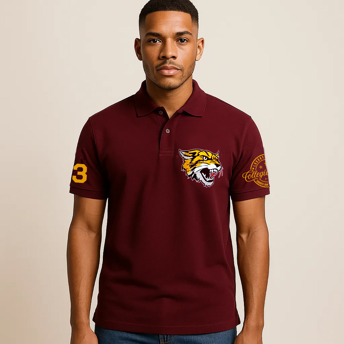 Bethune-Cookman University | The B-CU Iconic Wildcat Polo Shirt (a**