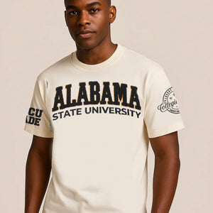 Alabama State | Cream Arch Chenille Unisex Tees (a**