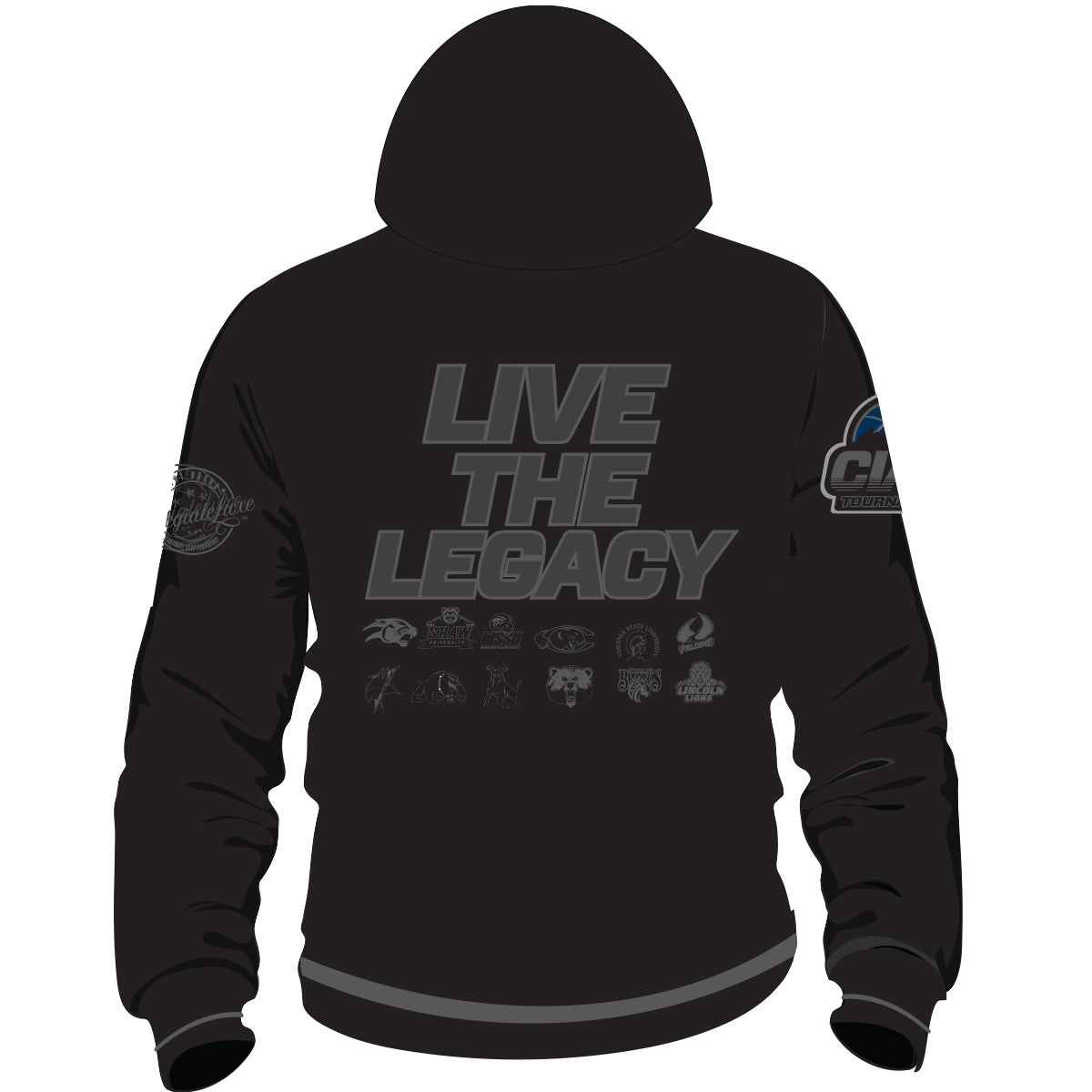 CIAA Black -n- BLACK  HOODIE- ( Celebrate BHM) CollegiateLuxe.