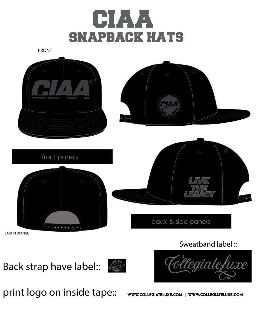 CIAA BLACK on BLACK | SnapBack - CollegiateLuxe.