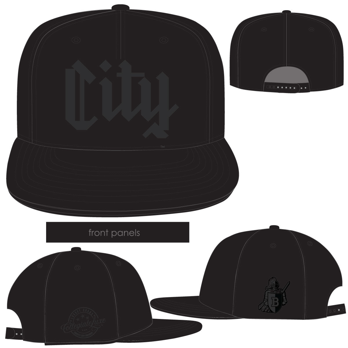 Baltimore City College | BLACK -n-BLACK SnapBack – collegiateluxe