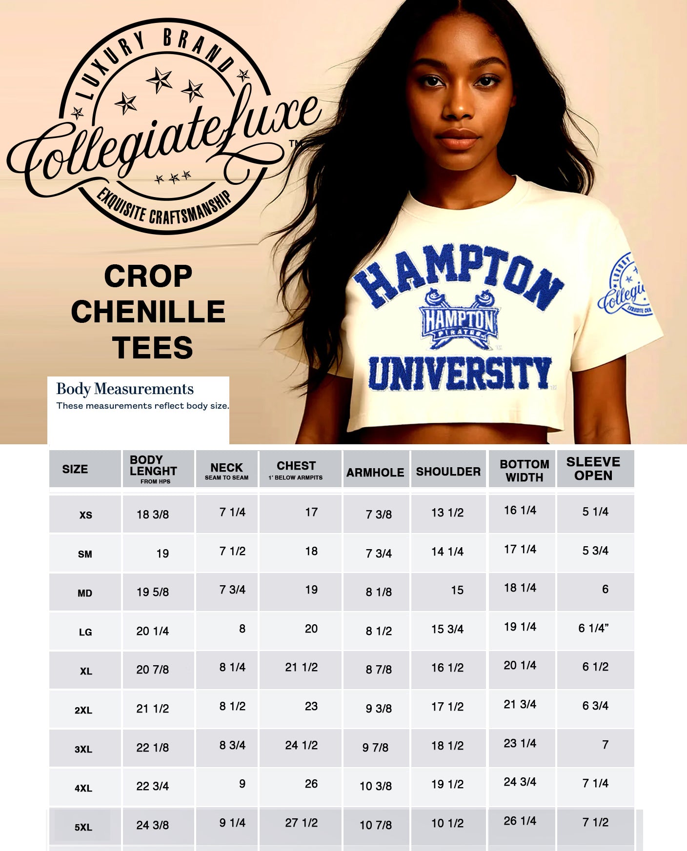 Pre Order ( Ship Sept 15) Jackson State  |   Chenille Cream Crop Tees (a**