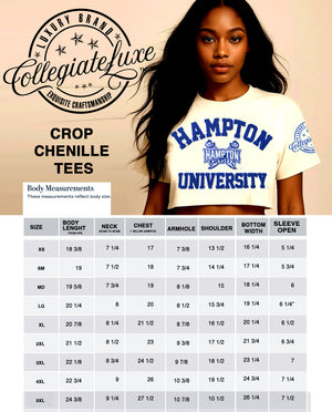 Pre Order ( Ship Sept 15) Jackson State  |   Chenille Cream Crop Tees (a**