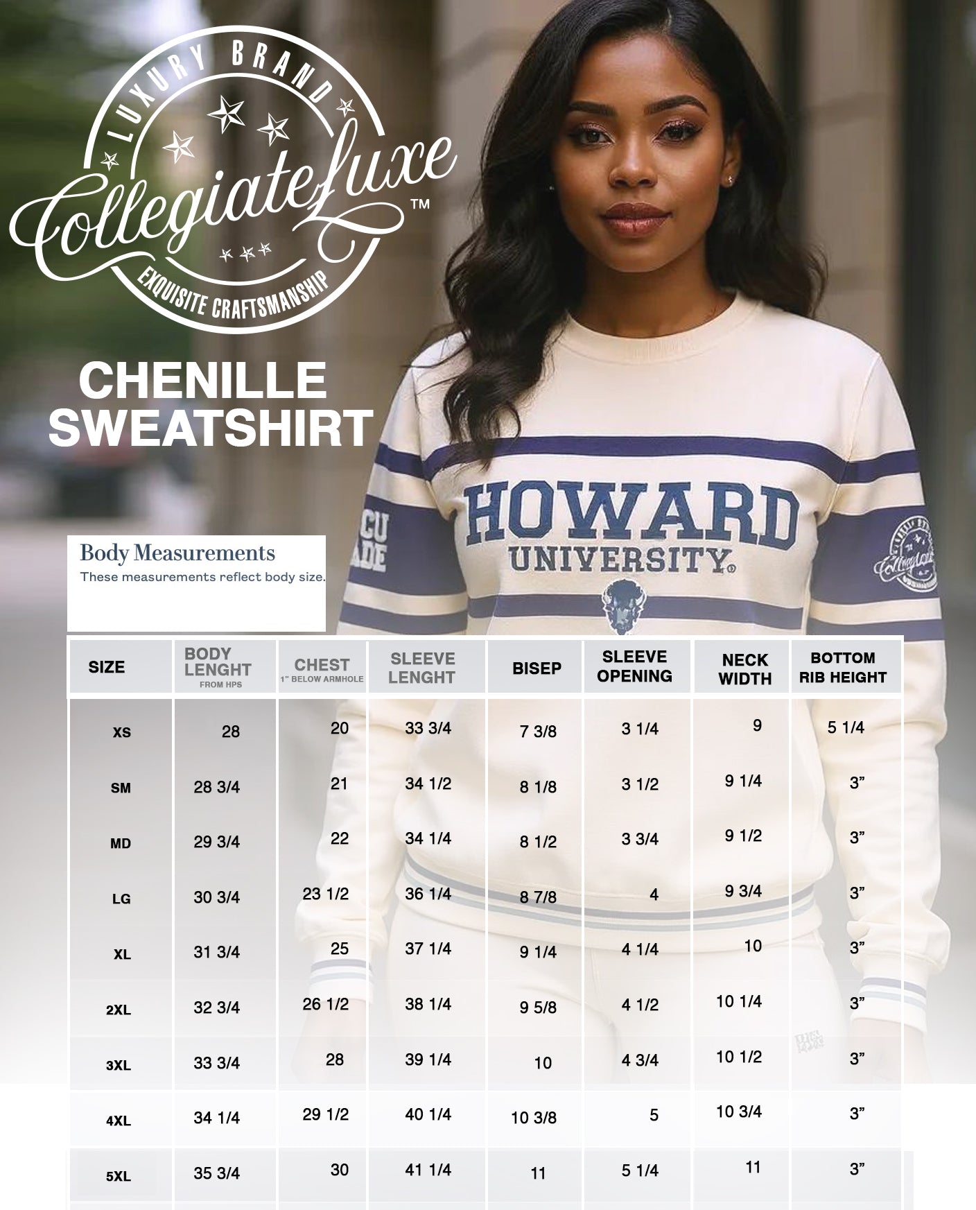 Pre Order ( Ship Dec 1st) Norfolk State  | Cream Chenille Stripe Sweatshirt (No Back Print)