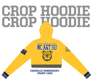 NCAT SU | AGGIES Chenille CROP TOP  GOLD HOODIE (aja)