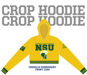 NORFOLK STATE  | NSU Chenille CROP TOP  GOLD HOODIE (aja)