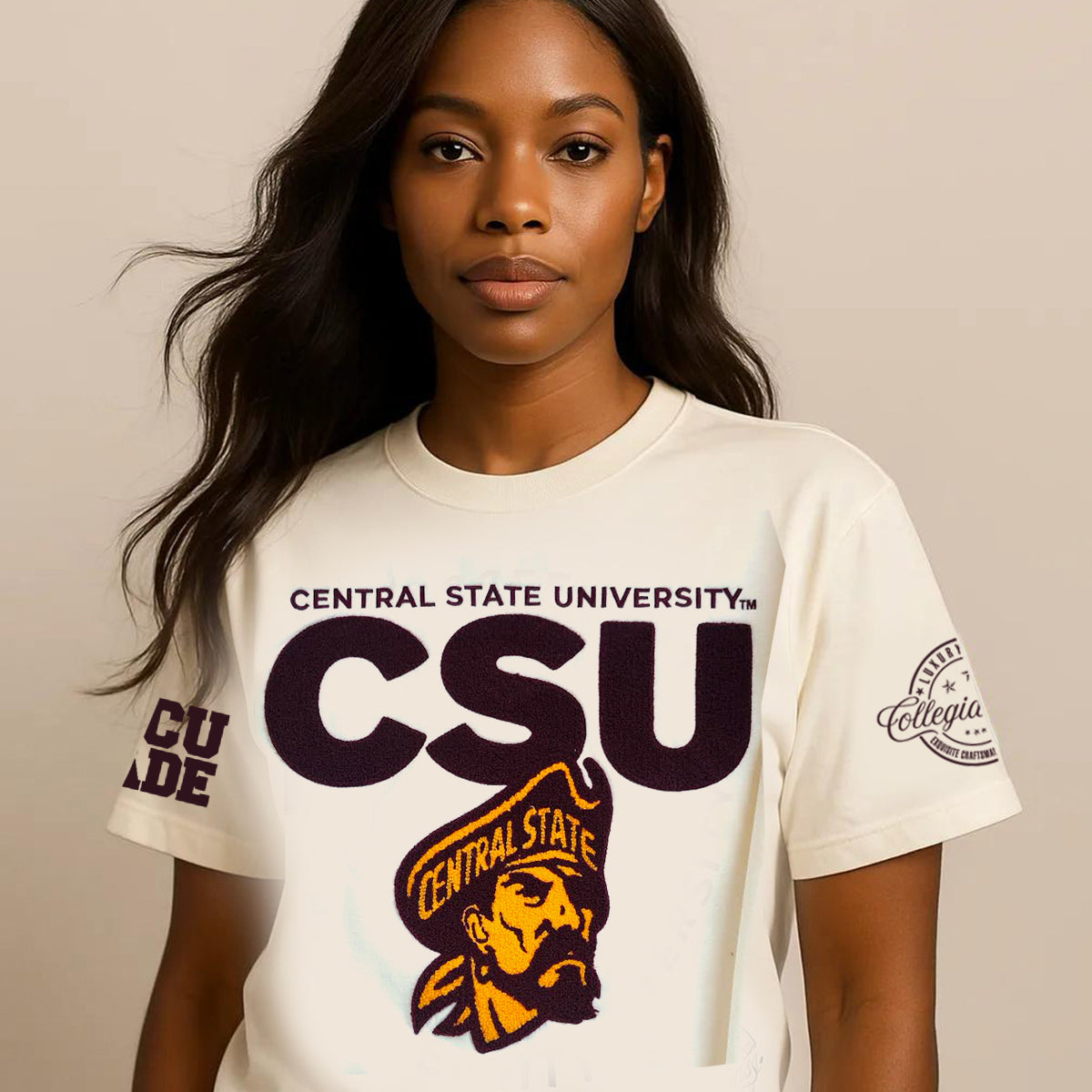 CENTRAL STATE | Cream Chenille Tees (LN**