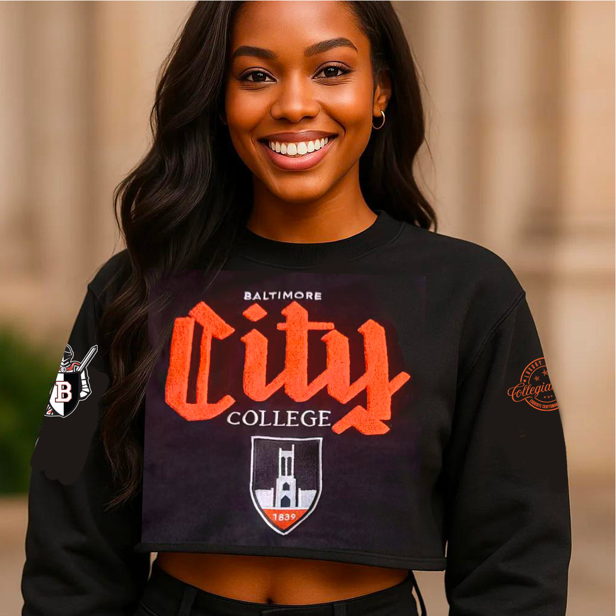 Baltimore City College | CROP LOGO CROP SWEATSHIRT – collegiateluxe