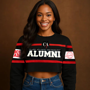Pre Order ( Ship Aug 15) CLARK ATLANTA | ALUMNI Chenille Crop  SWEATSHIRT (L**