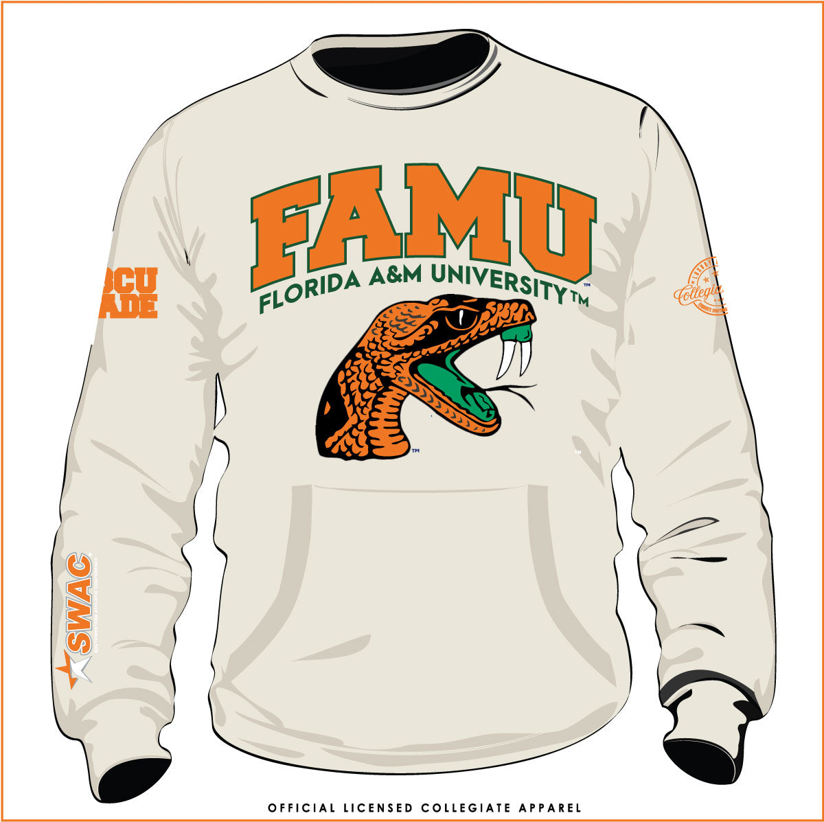 FLORIDA A&M  | SWAC Chenille Cream  SWEATSHIRT