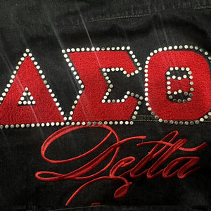 Pre Order (Ship Dec 1) DELTA | Rhinestones CROP DENIM (a**