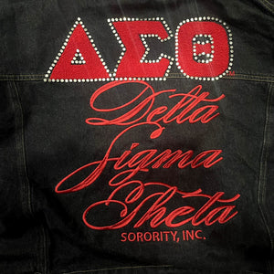 Pre Order (Ship Dec 1) DELTA | Rhinestones CROP DENIM (a**