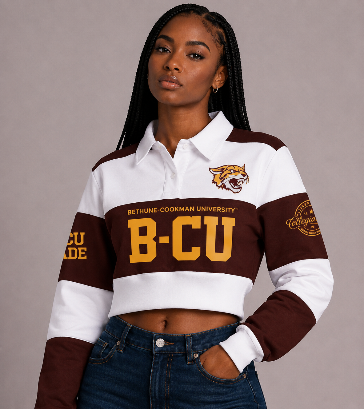 B-CU | Women's Rib Crop Rugby – collegiateluxe