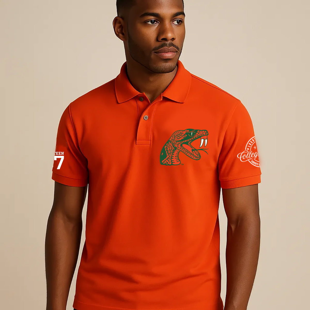 Pre Order (Ship Dec 1) FAMU The Iconic Rattler Polo Shirt (09/03