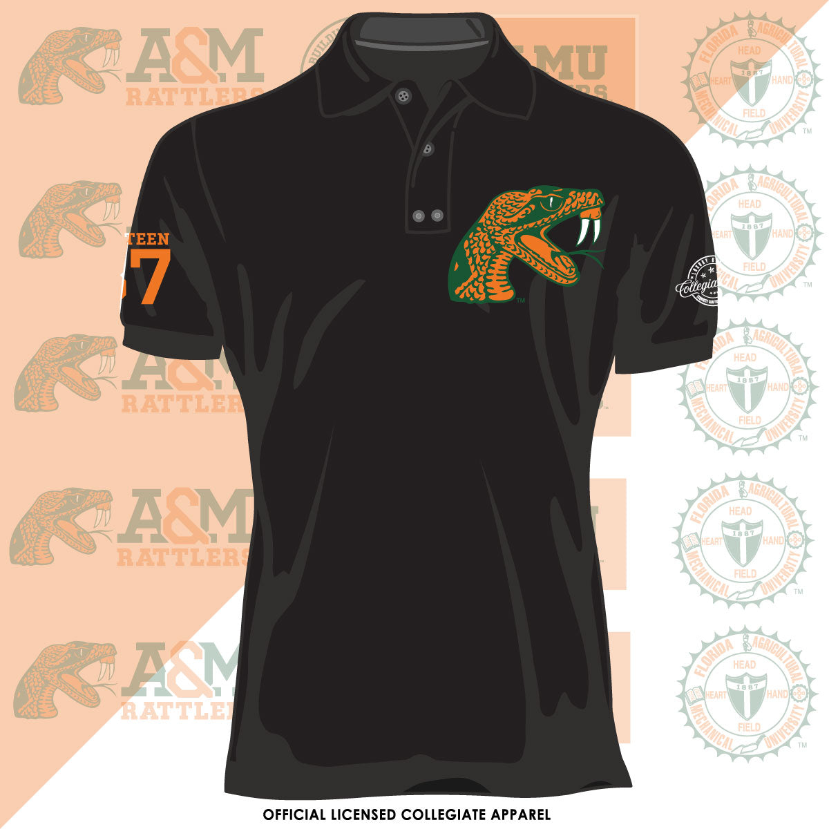FAMU | The Iconic BLK Polo Shirt (Aja)