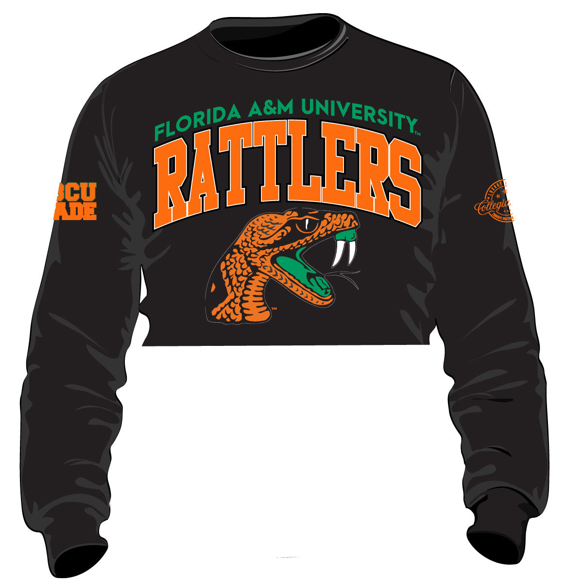 FAMU | BLACK Chenille Crop Sweatshirt (a** – collegiateluxe