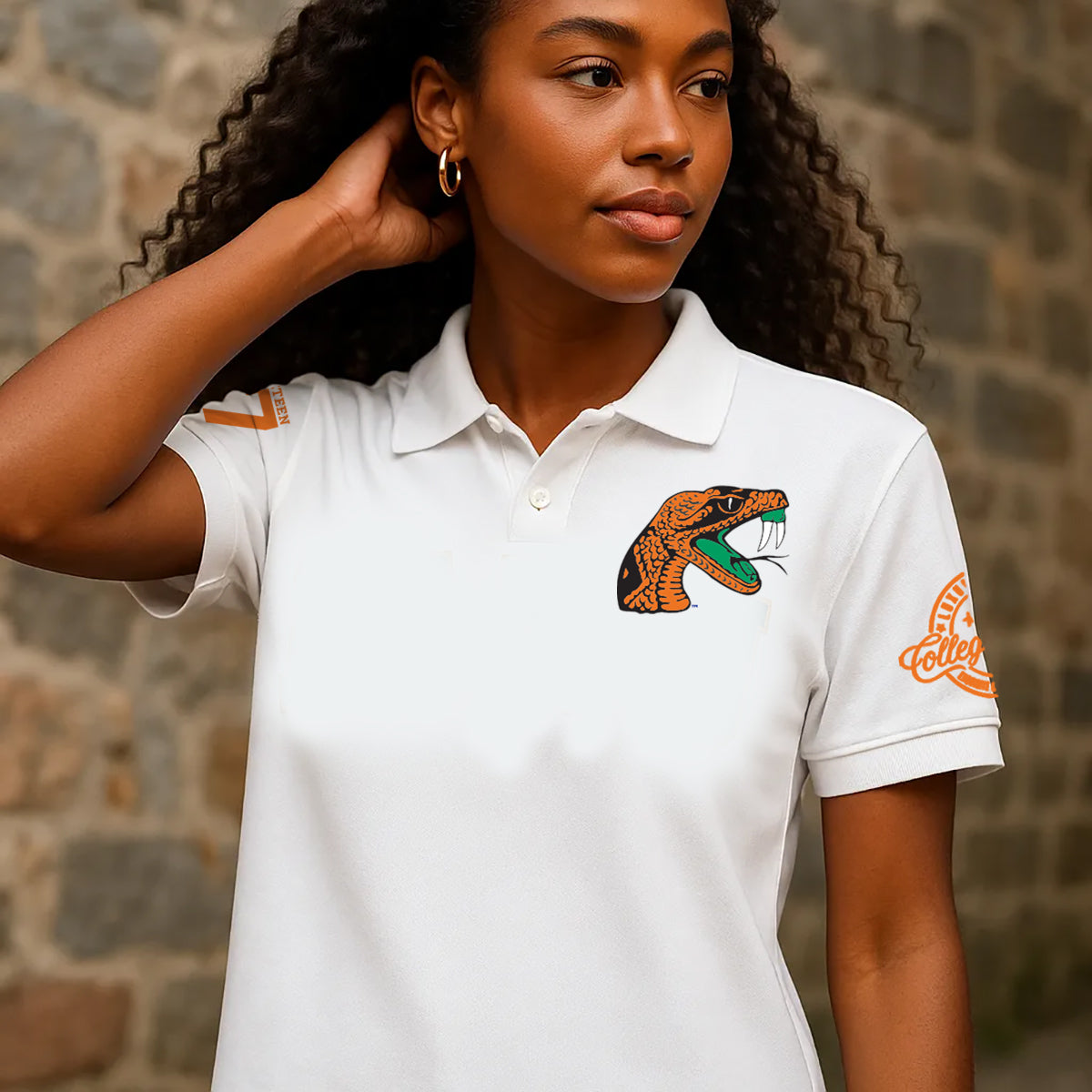FAMU | The FAMU Iconic WHITE Rattle Polo Shirt ( aja