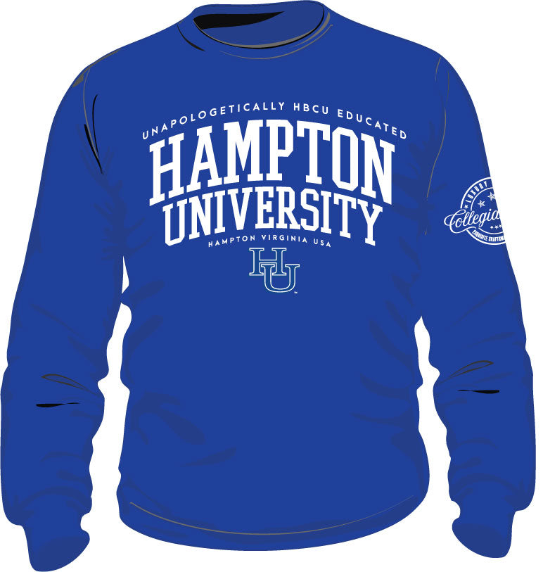 Pre ORDER ( Ship SEPT 15 ) Hampton U | Edu @ Hampton | Chenille ROYAL Unisex Sweatshirt