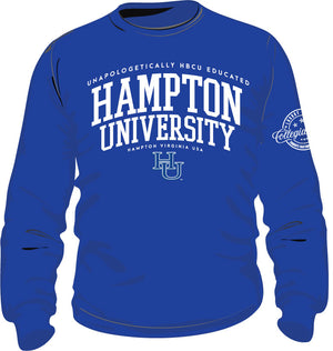 Hampton U | Edu @ Hampton | Chenille ROYAL Unisex Sweatshirt -aja