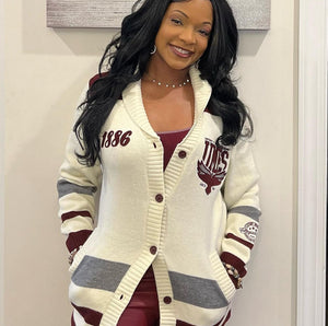 UMES PEARLED IVORY Cardigan (**