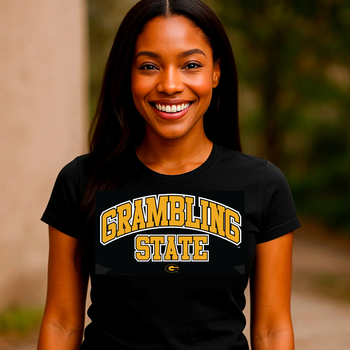 GRAMBLING STATE | GRAM Arch Logo Black Ladies Tees (**)