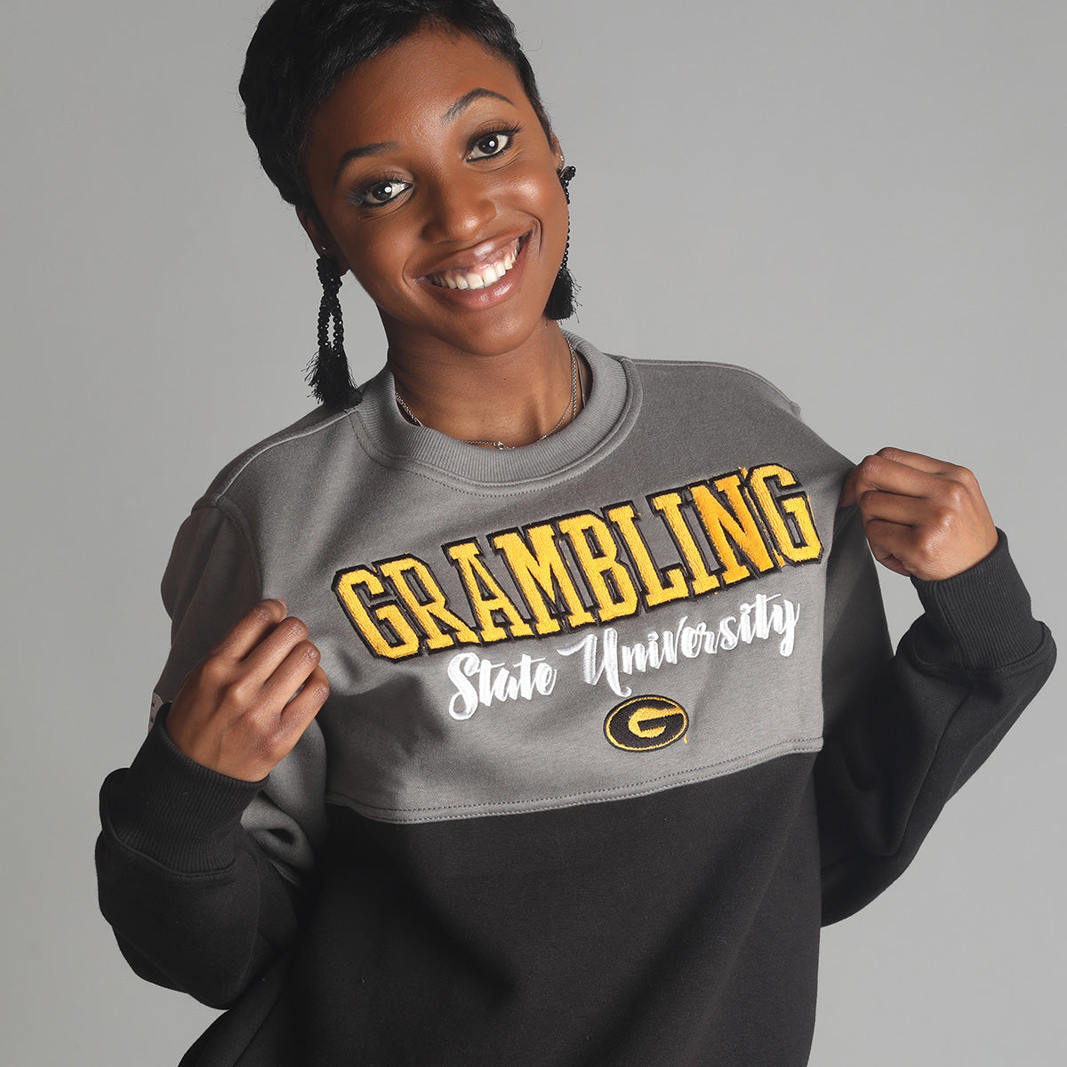 Pre Order (Ship March 15) Grambling State | THE GRAD |  GRAY & BLACK UNISEX SWEATSHIRT