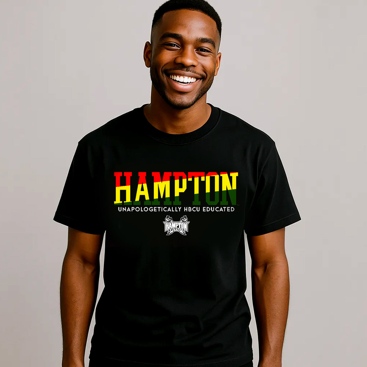 Hampton U | RASTA Colors Black Unisex Tees (**)
