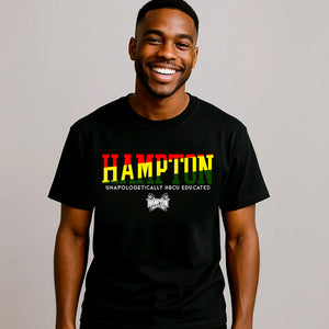 Hampton U | RASTA Colors Black Unisex Tees (**)
