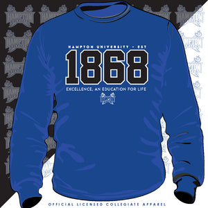 Hampton U | EST. 1868 Royal Blue Unisex Sweatshirt (**)