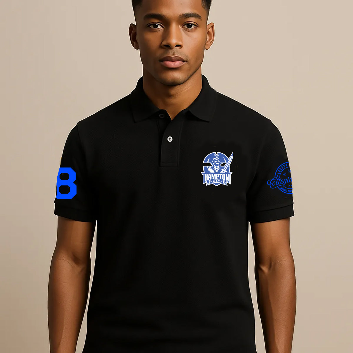 HAMPTON U | The Iconic BLACK Polo Shirt (a** – collegiateluxe