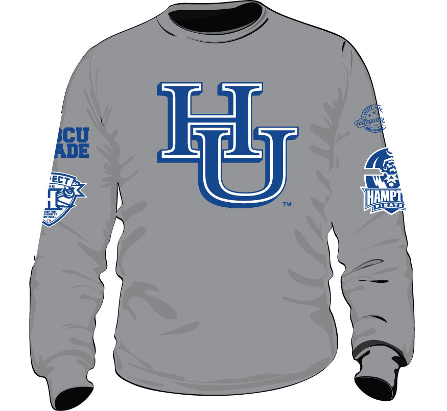 Hampton U | REAL HU GRAY Chenille  Unisex Sweatshirt (aja)
