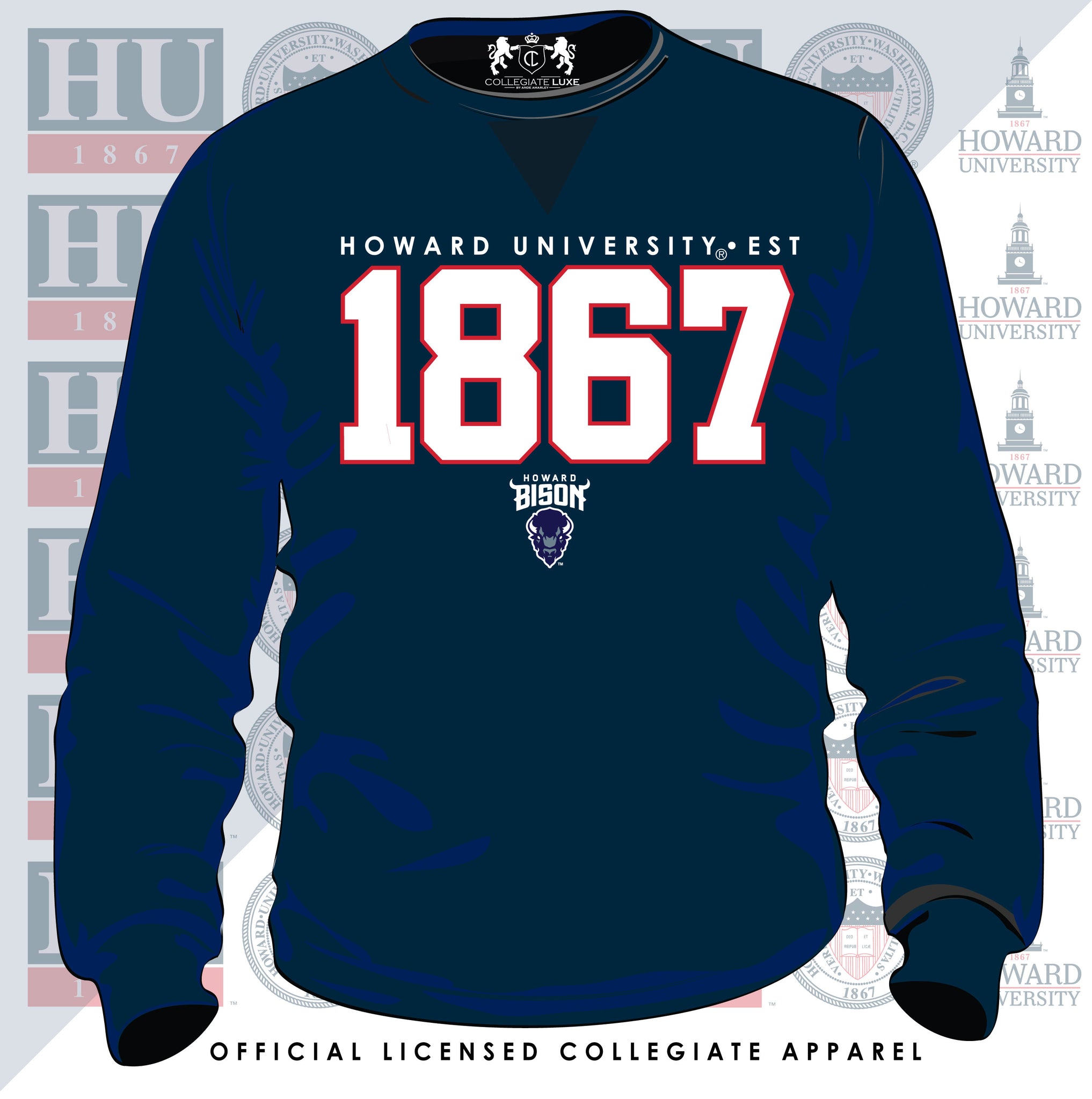 HOWARD | EST. 1867 Navy Unisex Sweatshirt (**)