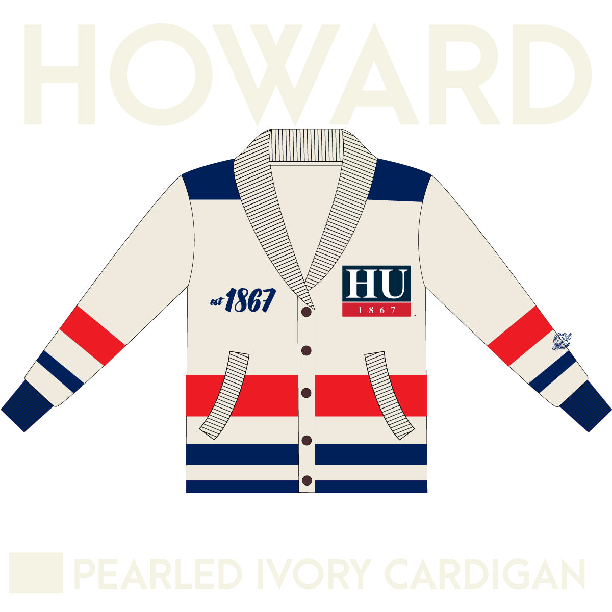 HOWARD | Cardigan PEARLED IVORY (a** – collegiateluxe